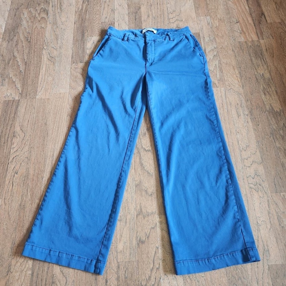 Liverpool Los Angeles Kelsey Wide Leg Trouser Blue High Rise Pants Womens 8 574